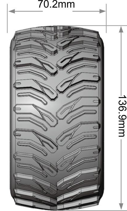 Tires &amp; Wheels MT-CYCLONE 1/10 MAXX Soft MFT (Removable 12, 14 &amp; 17mm Hex) (2)