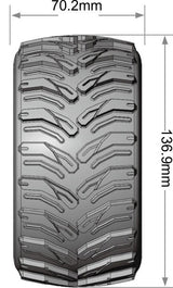 Tires &amp; Wheels MT-CYCLONE 1/10 MAXX Soft MFT (Removable 12, 14 &amp; 17mm Hex) (2)