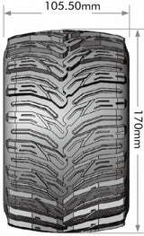 Tires &amp; Wheels MT-CYCLONE 3,8" Sport MFT (Removable 17mm Hex 0" &amp; 1/2" Offset) (2)