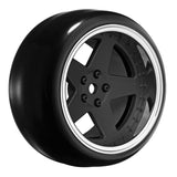 Tires &amp; Wheels Drift / 5-Spoke Matte Black (2,4,6,8mm Offset) 12mm Hex (4)