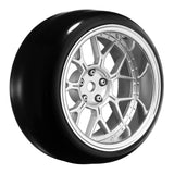 Tires &amp; Wheels Drift / 14-Spoke Matte Silver (2,4,6,8mm Offset) 12mm Hex (4)