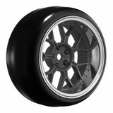 Tires &amp; Wheels Drift / 14-Spoke Matte Black (2,4,6,8mm Offset) 12mm Hex (4)