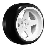 Tires &amp; Wheels Drift / 5-Spoke White (2,4,6,8mm Offset) 12mm Hex (4)