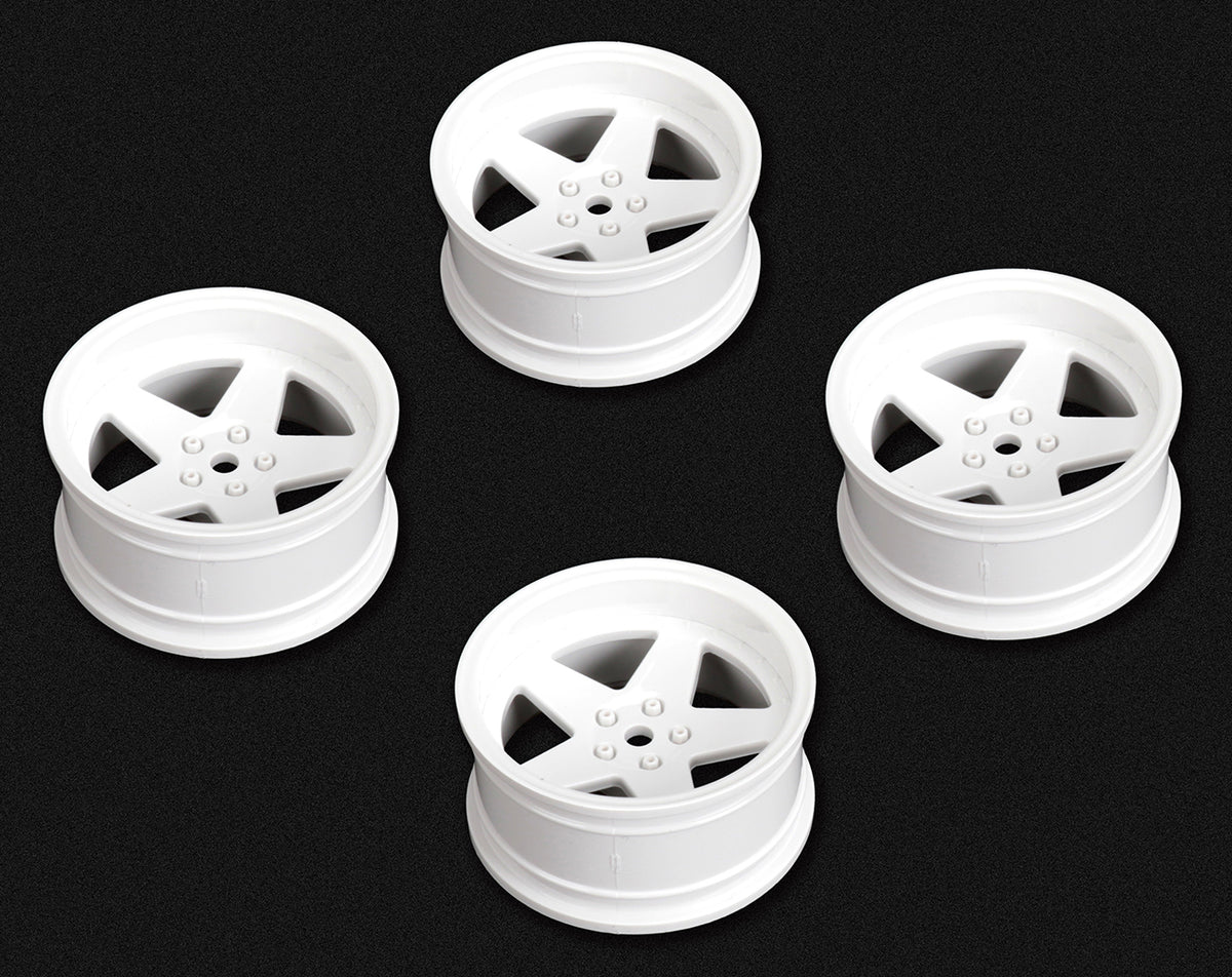 Tires &amp; Wheels Drift / 5-Spoke White (2,4,6,8mm Offset) 12mm Hex (4)
