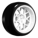 Tires &amp; Wheels Drift / 14-Spoke White (2,4,6,8mm Offset) 12mm Hex (4)