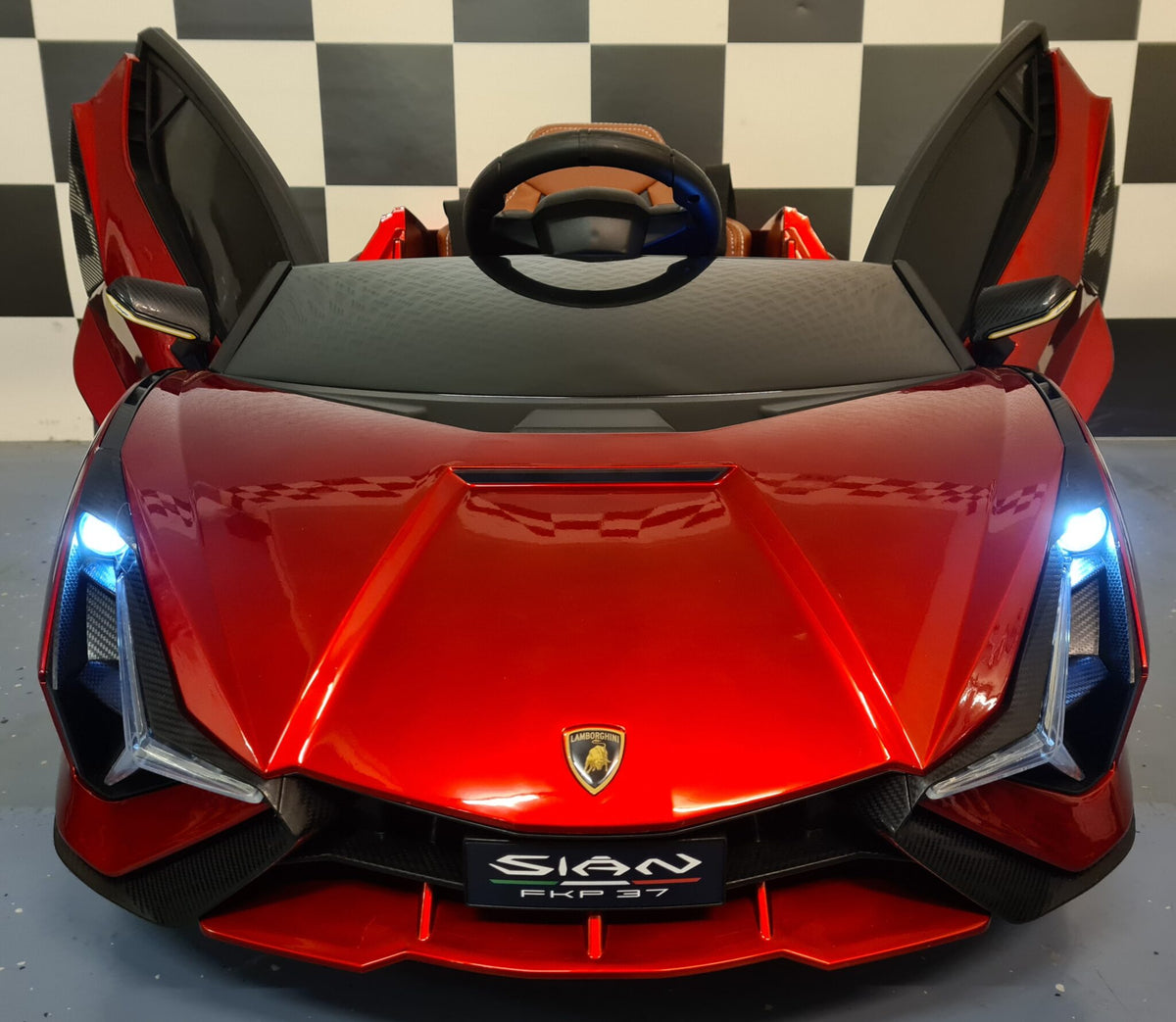 Lamborghini Sian 12V elbil för barn – 1 person, röd