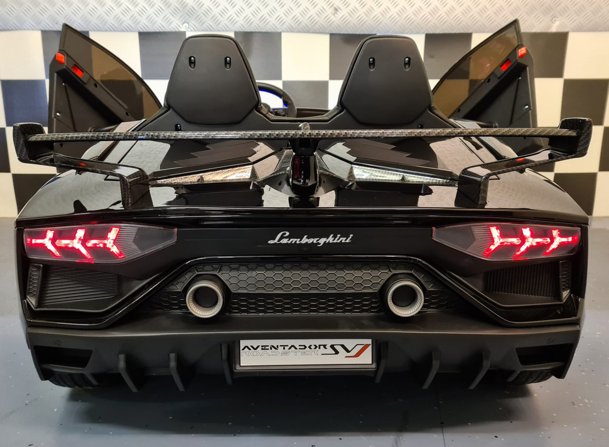 Lamborghini Aventador 24V drift elbil til børn – 2 personer, metallic sort