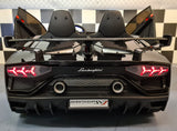 Lamborghini Aventador 24V drift elbil til børn – 2 personer, metallic sort