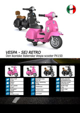 Vespa PX150 Rosa 6V – El-scooter för barn