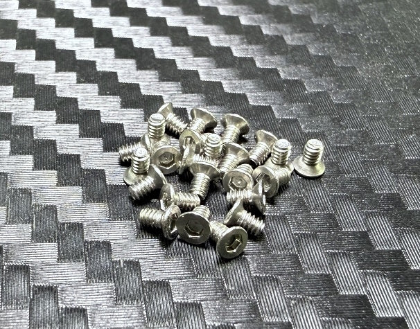 PN Racing Mini-Z Carbon Slip Rings Stainless Steel M1.6x3 Hex Screw Set (20pcs)
