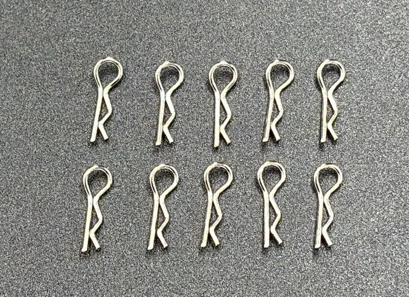 Marka Racing Body Clips 1/28 Silver (10Pcs)