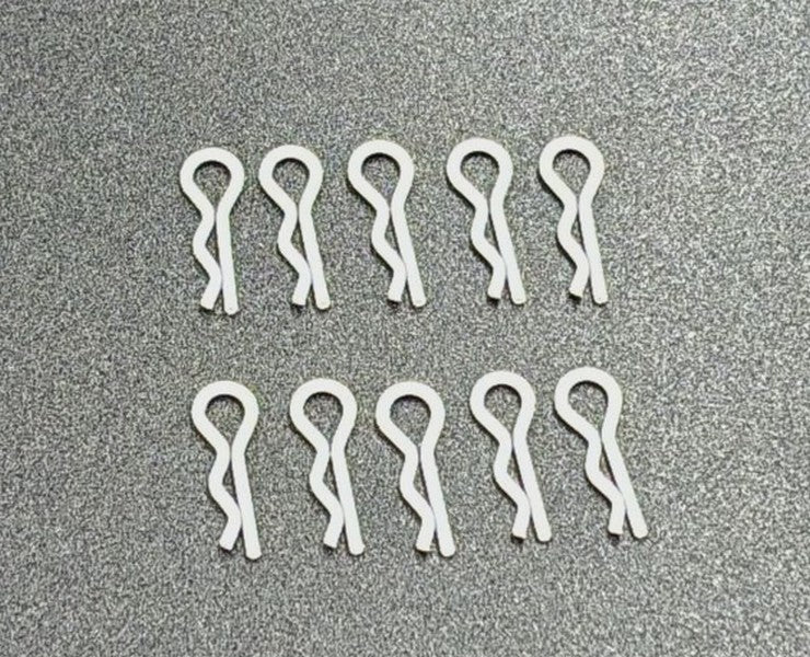 Marka Racing Body Clips 1/28 White (10Pcs)
