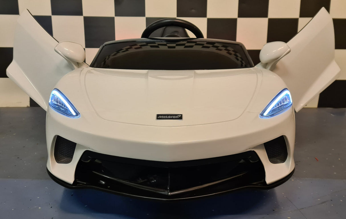 Batteri børnebil 12V McLaren 620 GT m. fjernbetjening hvid