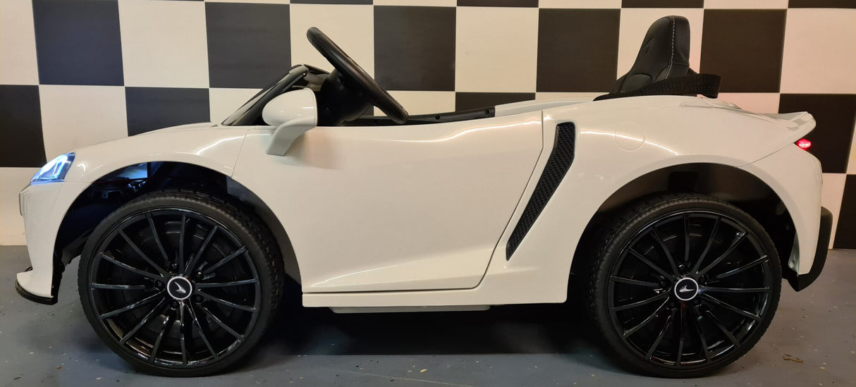 Batteri børnebil 12V McLaren 620 GT m. fjernbetjening hvid
