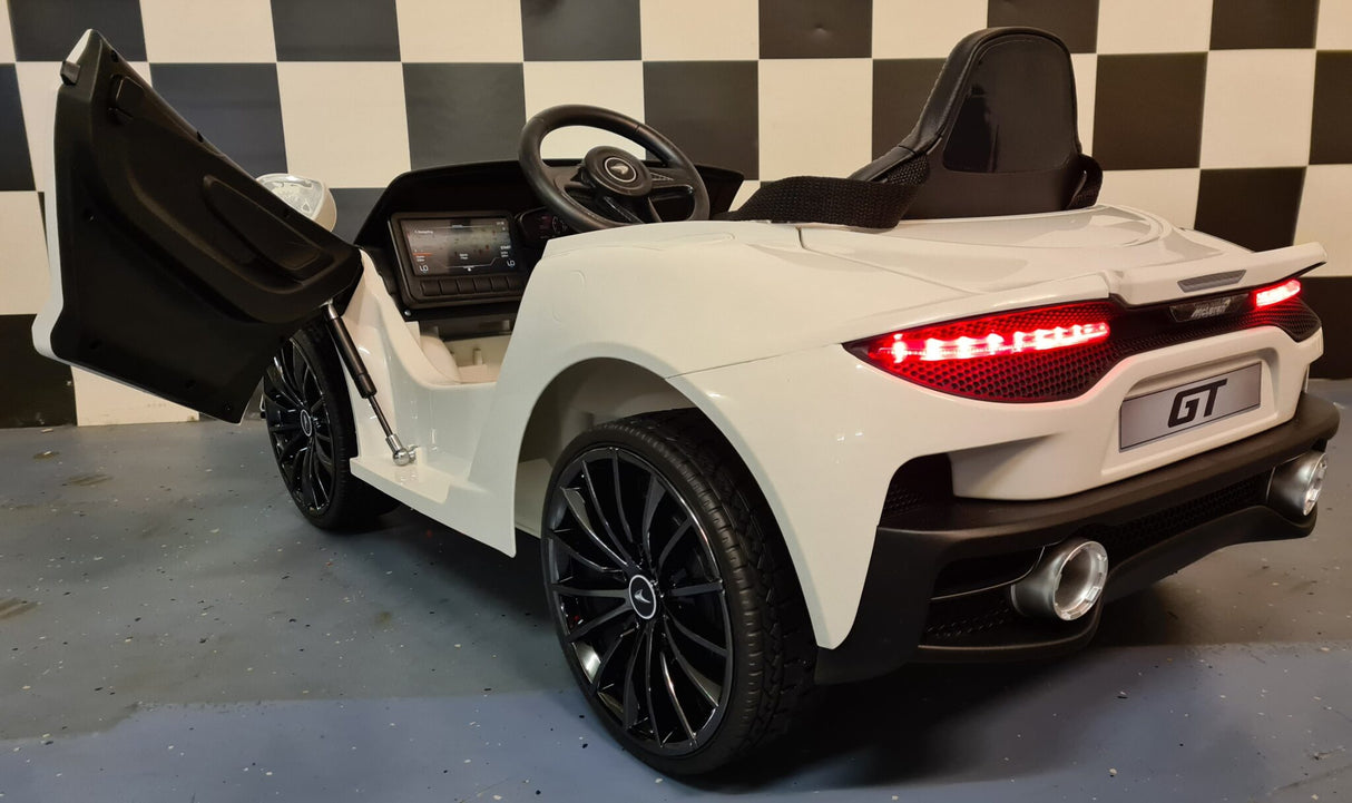 Batteri børnebil 12V McLaren 620 GT m. fjernbetjening hvid