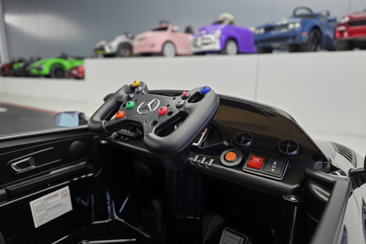 Mercedes-Benz GT3 AMG 12V elbil för barn – 1 person, orange