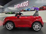 Børnebil Mini Cooper S 12 volt metallic rød