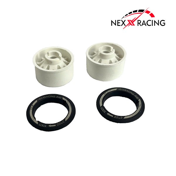 NexxRacing NXUSA-EVO-R14-W - JUD Carbon-fiber RWD Flanged REAR Wheels (2pcs) for Mini-Z (White) - R14 OFFSET 0
