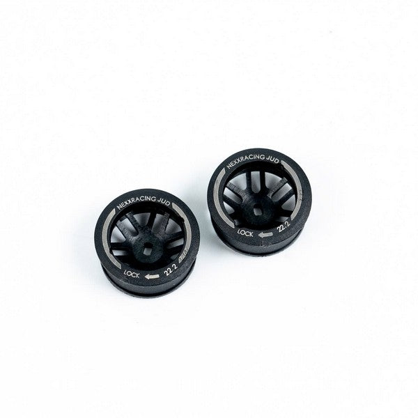 NexxRacing NXUSA-EVOAWD-F0 - JUD Carbon-fiber AWD Flanged FRONT Wheels (2pcs) for Mini-Z - F8.5 OFFSET 0