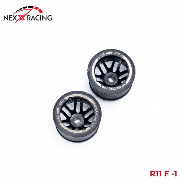 NexxRacing NXUSA-EVOAWD-R0 - JUD Carbon-fiber AWD Flanged REAR Wheels (2pcs) for Mini-Z - R11 OFFSET 0