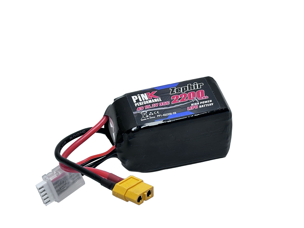 PINK PERFORMANCE PP1-4S2200-X6 - Pink Performance Zephir LiPo 4S 14.8V-2200-35C XT60106x35x31mm 235g