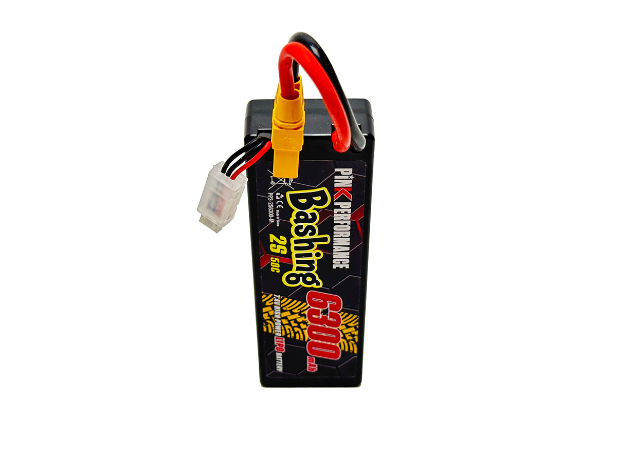 PINK PERFORMANCE PP3-2S6300-M - Pink Bashing LiPo 2S 7.4V-6300-50C Multi 139x47x25mm 325g