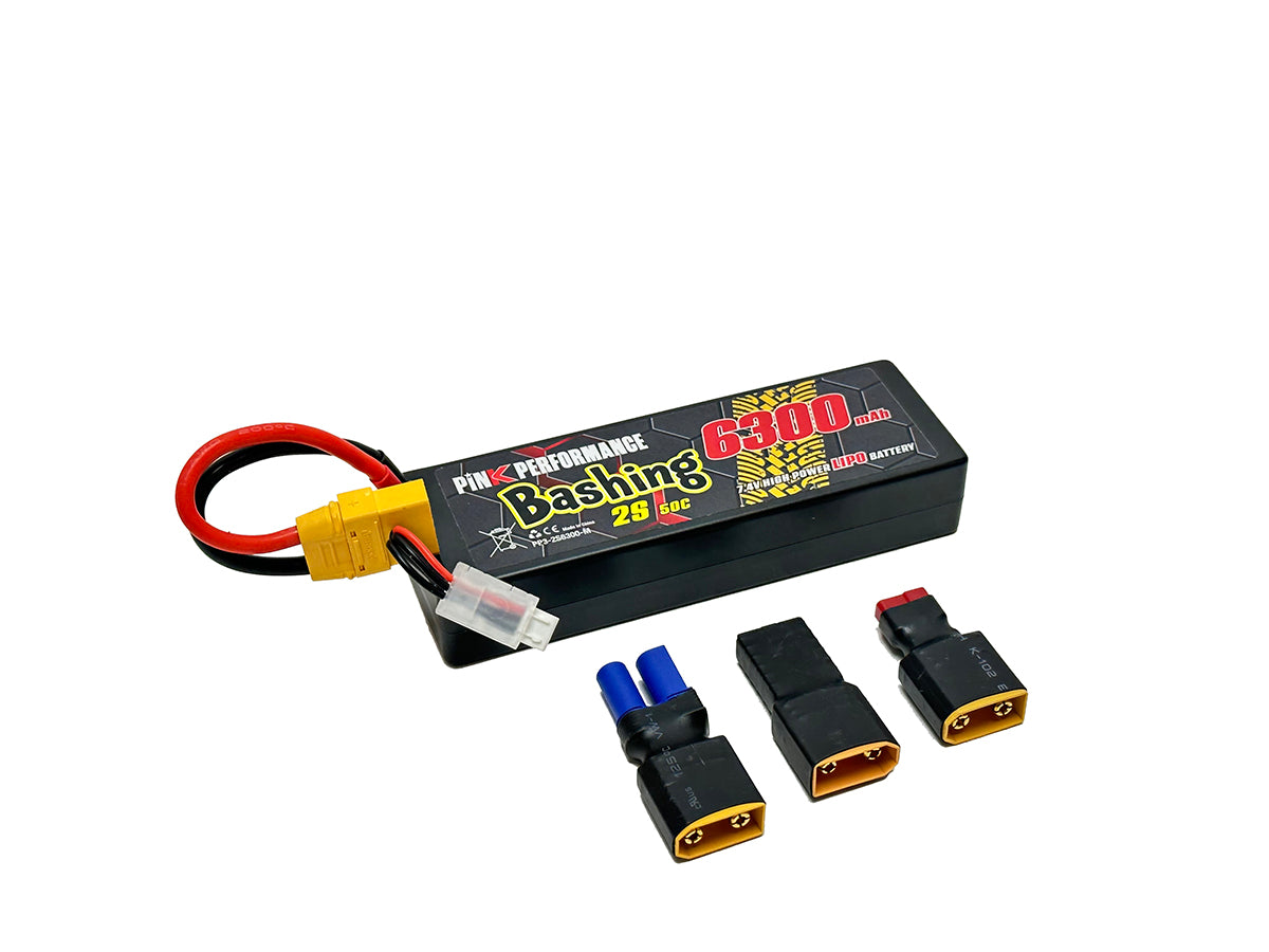 PINK PERFORMANCE PP3-2S6300-M - Pink Bashing LiPo 2S 7.4V-6300-50C Multi 139x47x25mm 325g