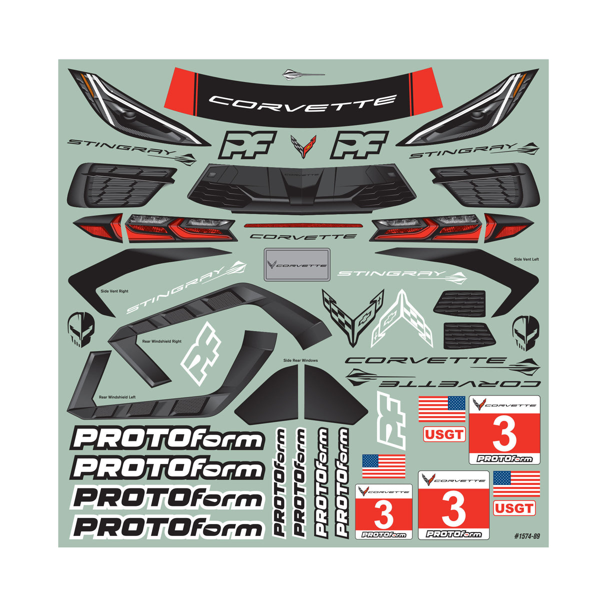 Chevrolet Corvette C8 Clear Body for 190mm TC