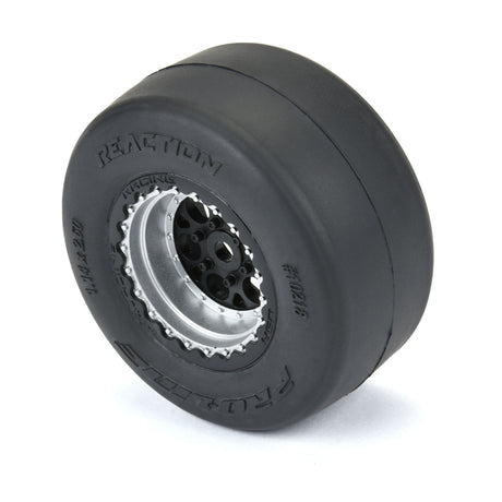 1/16 Reaction Rr Tires MTD 7mm Blk/Sil:MiniDrag(2)