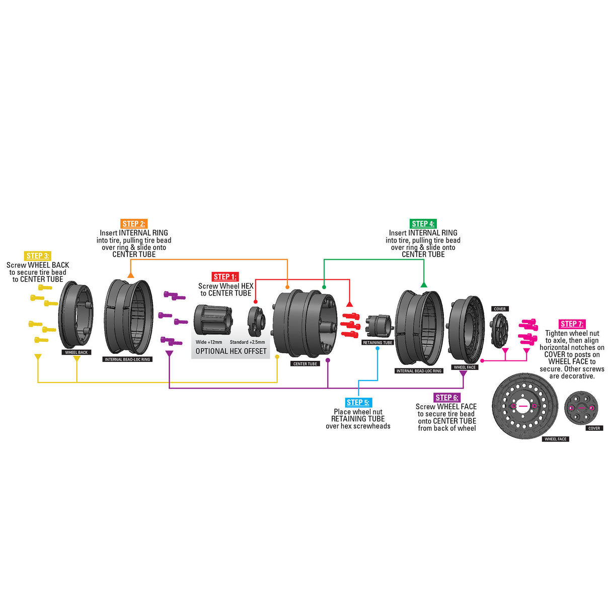 Carbine 1.9 Black Dually Wheels for Crawlers F/R