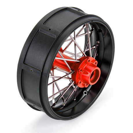 Pro-Spec Aluminum V2 Bead Rear Wheel Black/Red (1): Losi Promoto-SM