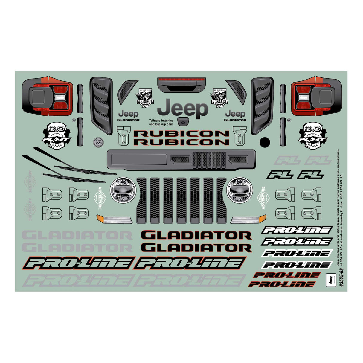 1/10 Jeep Gladiator Rubicon Clear Body: Granite