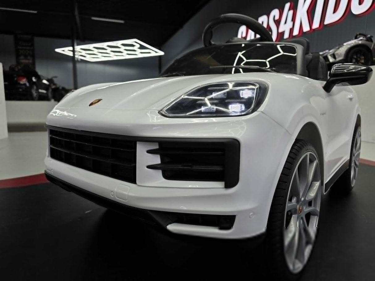 Porsche Cayenne batteri børnebil 12 volt hvid