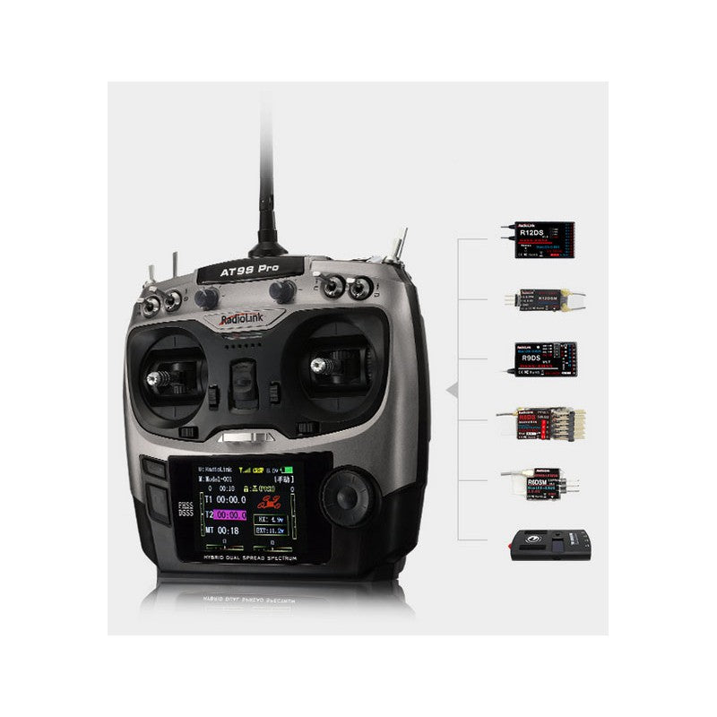 AT9S Pro 10/12-Channels radio (Mode 2) with R9DS Receiver