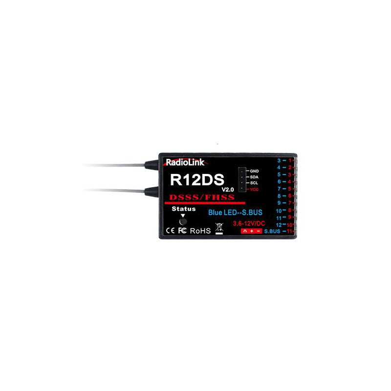 R12DS 2.4Ghz 12-Ch Receiver (DSSS + FHSS)