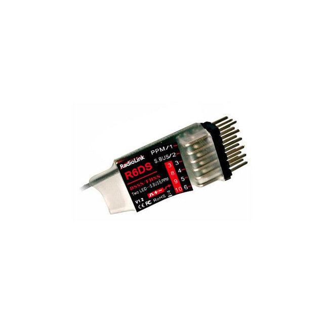 R6DS 2.4Ghz 6-Ch (10-Channels under PPM) Receiver (DSSS + FHSS)