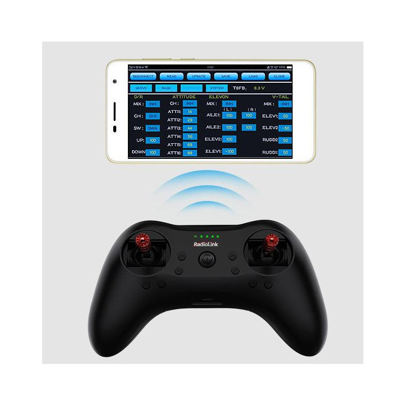 T8S 8-Channels radio with Bluetooth (Mode 2) with R8EF Receiver