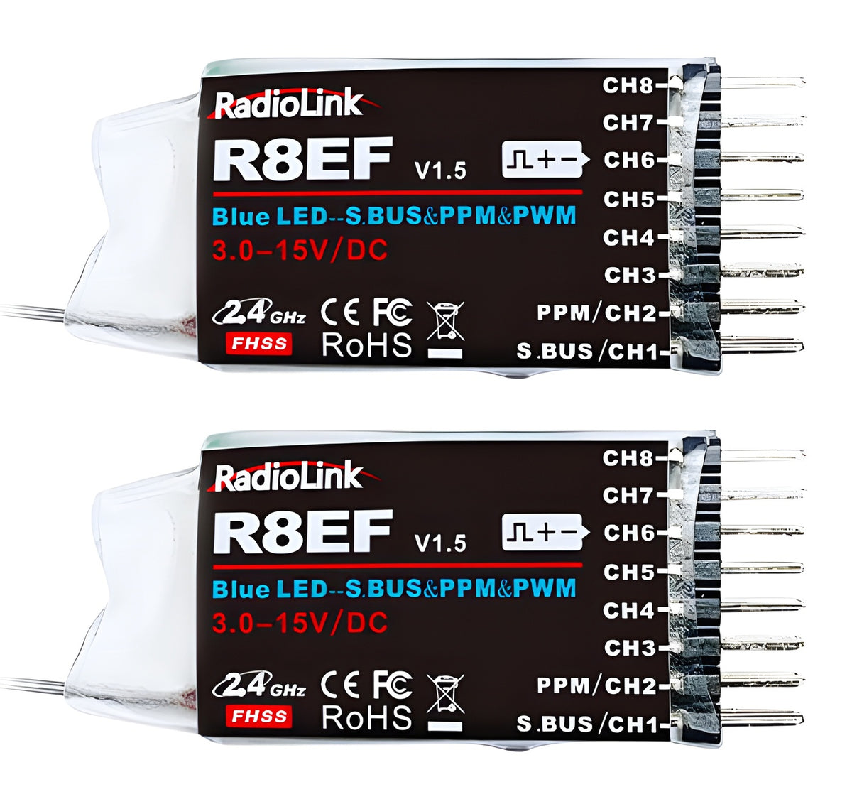 T8FB Mode-1 RC Transmitter with 2x R8EF Receiver