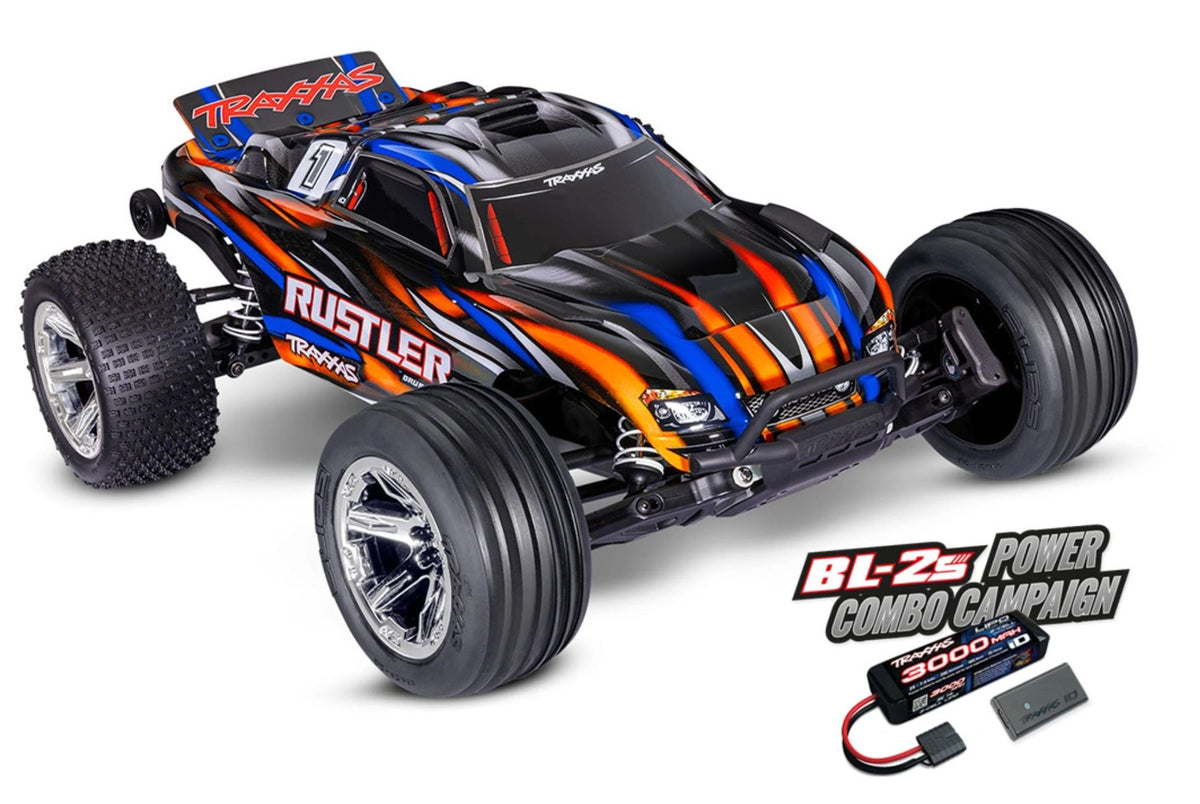 Traxxas Rustler 2WD BL-2s EHD - FREE COMBO DEAL - LIPO 2s & Charger