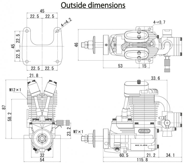 FG-11A 11cc 4-takts Bensinmotor