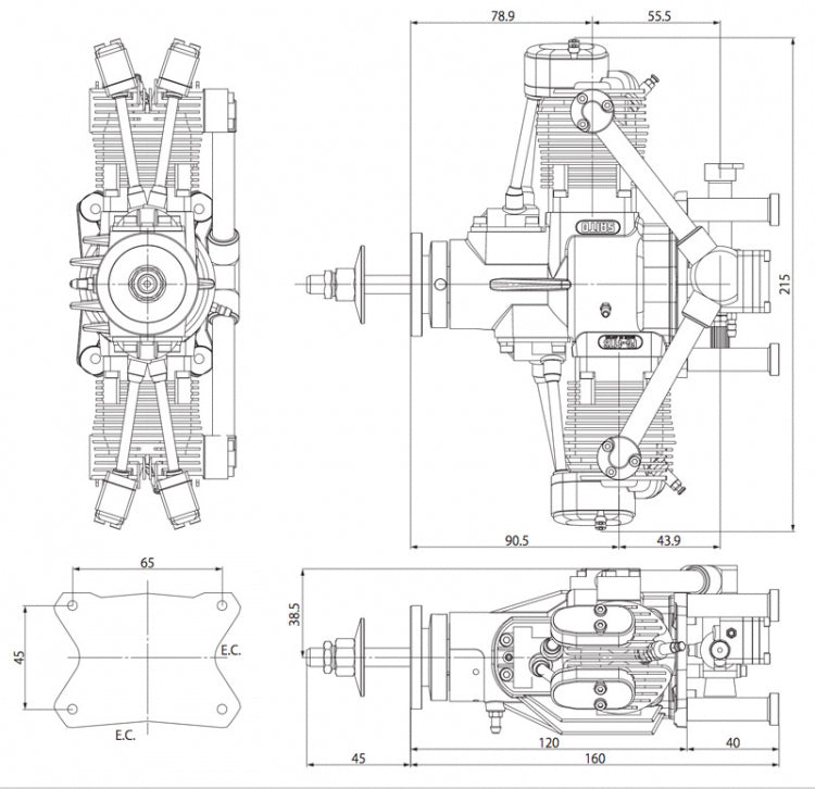 FG-41TS 41cc 4-stroke Twin Gasoline Engine
