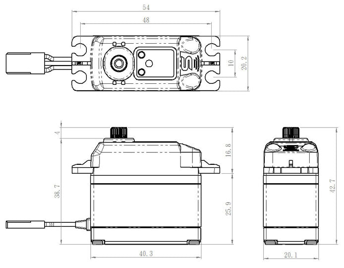 SB-2271SG Plus Servo 20Kg 0,065s HV Alu Brushless Steel Gear