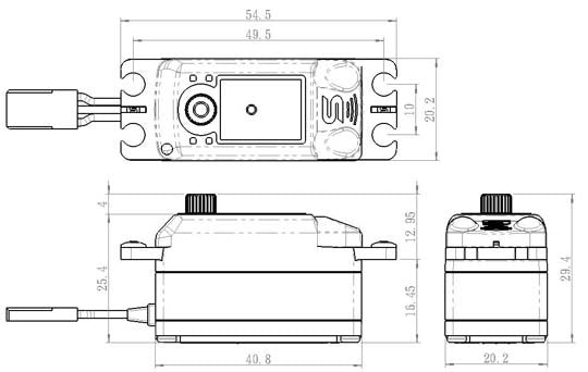 SC-1252MG Plus Servo 7Kg 0,07s Alu Coreless Metal Gear Low