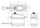 SC-1256TG Plus Servo 20Kg 0,15s Alu Coreless Titanium Gear