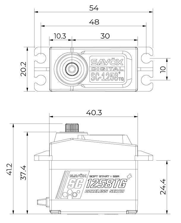 SC-1258TG Plus Servo 12Kg 0,08s Alu Coreless Titanium Gear