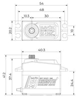 SC-1258TG Plus Servo 12Kg 0,08s Alu Coreless Titanium Gear