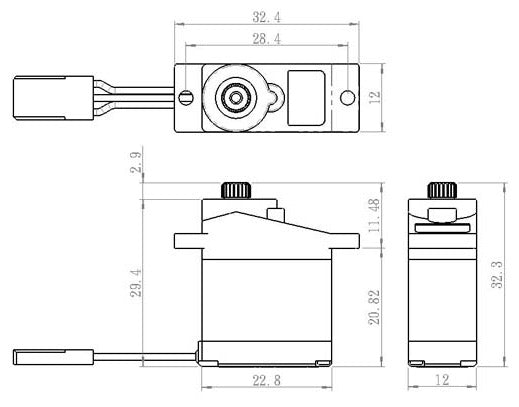 SH-0255MG Plus Servo 3,9Kg 0,13s Alu Metal Gear Micro