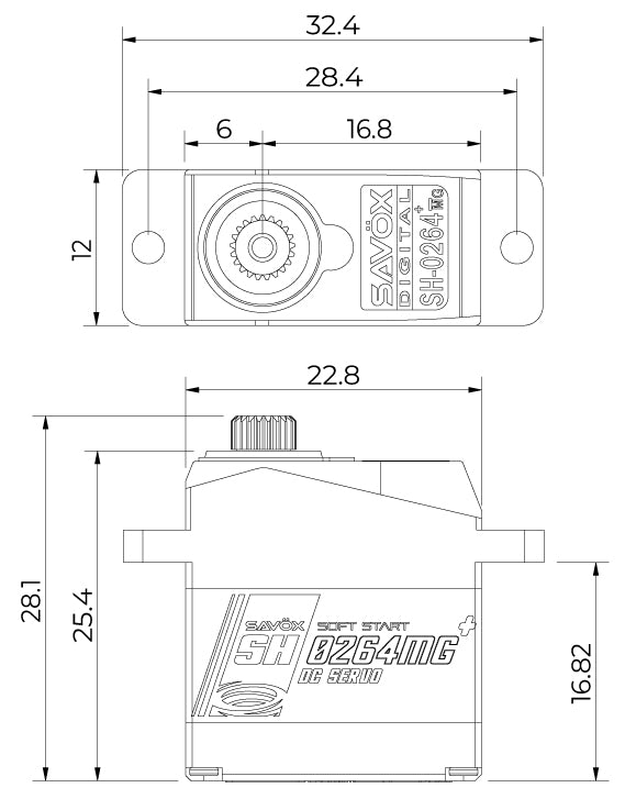 SH-0264MG Plus Servo 1,2Kg 0,06s Alu Metal Gear Micro