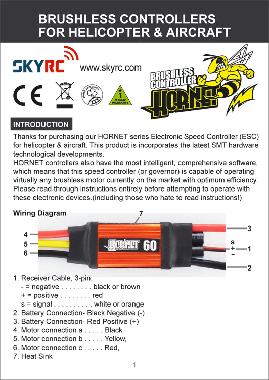 Hornet 80A ESC Aero &amp; Heli Brushless*