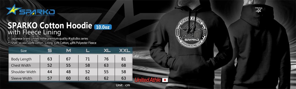 SPARKO SPKF89011-LL - Sparko F8 Hoodies-Black with BYW-F8 Size XL